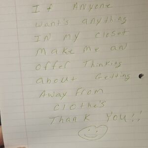 Handwritten Note Photo - Green Ink on Lined Paper